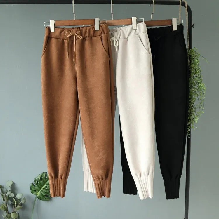 Soft Suede Harem Pants
