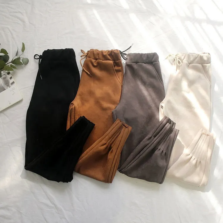 Soft Suede Harem Pants