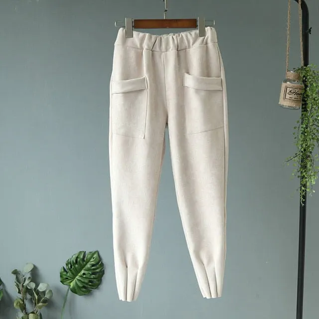 Soft Suede Harem Pants