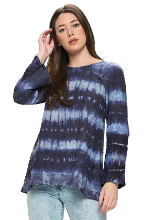 Top Boho Tie Dye Textured Lace Details