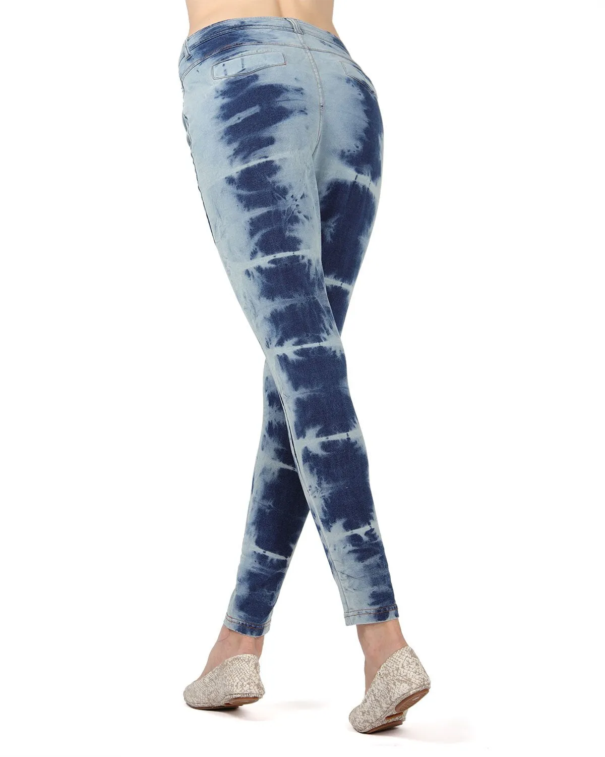 Vintage 80's Style Acid Wash Jean Leggings