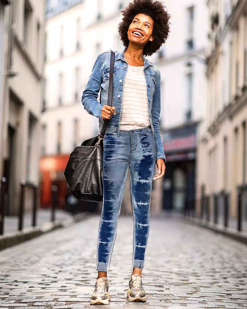 Vintage 80's Style Acid Wash Jean Leggings