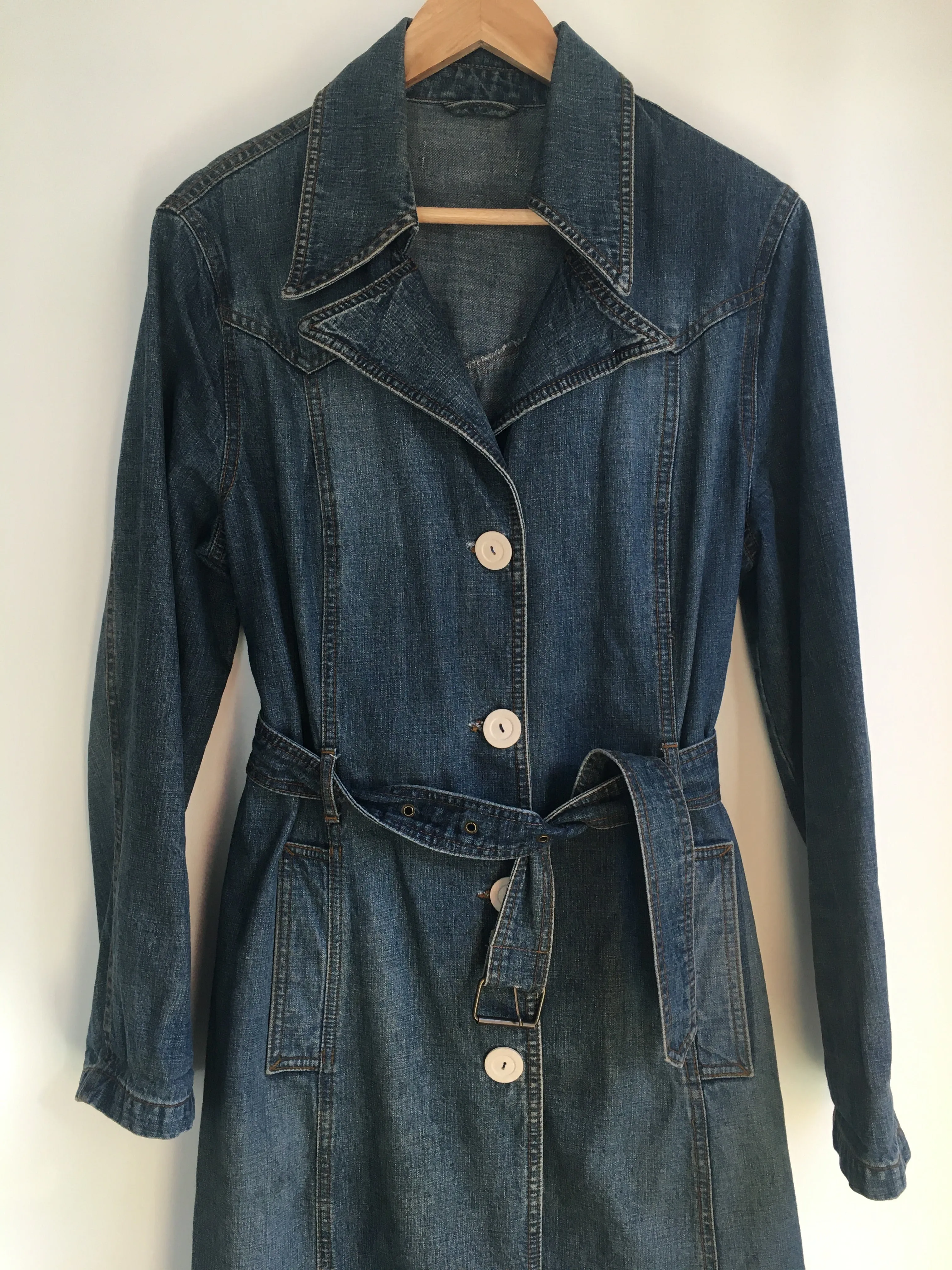 Vintage denim trench coat