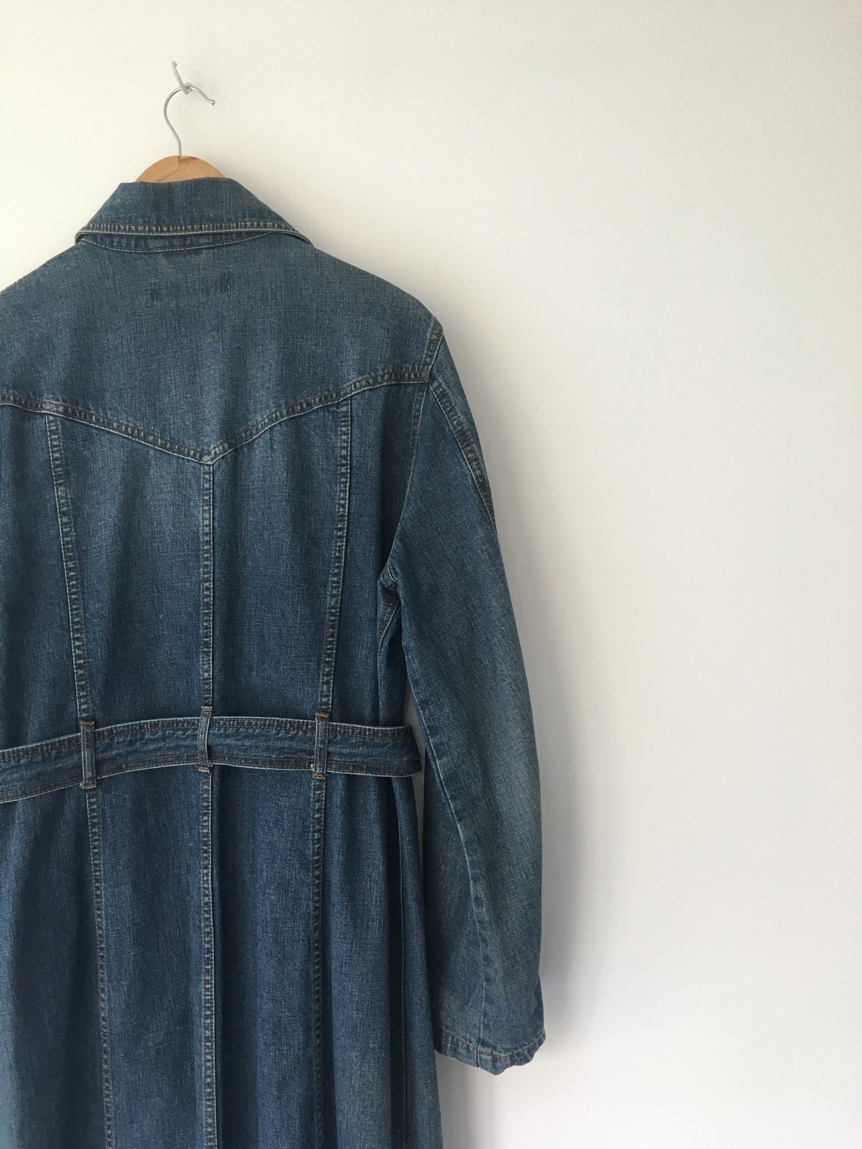 Vintage denim trench coat