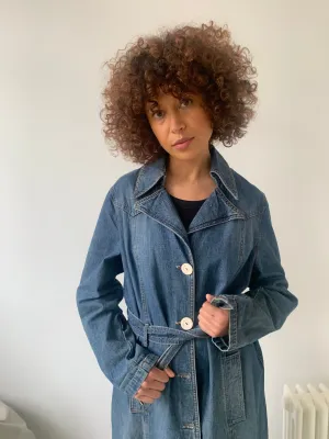Vintage denim trench coat