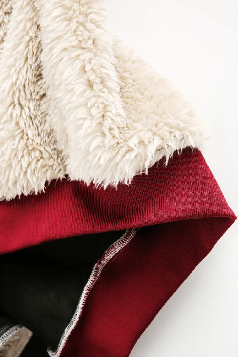 Vintage Hooded Teddy Sherpa Bomber Jacket