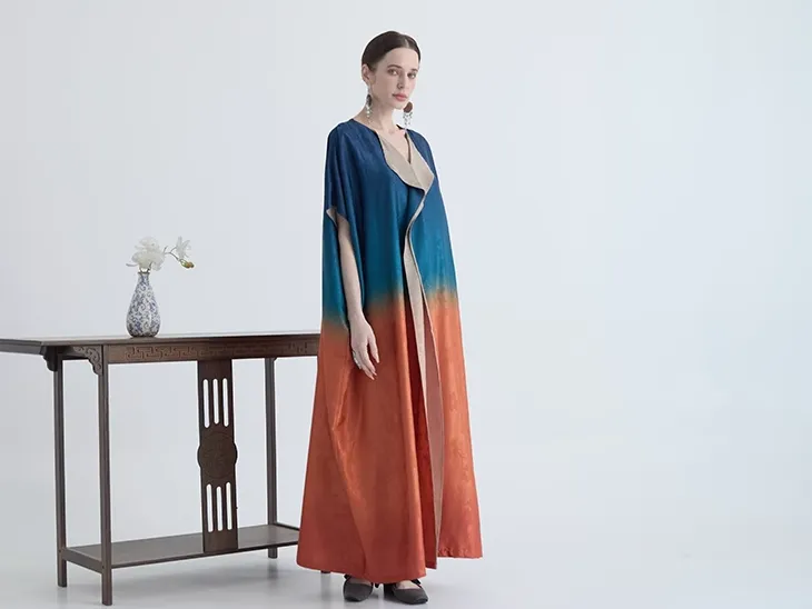 Vintage literary robe loose oversized holiday dress women caftan