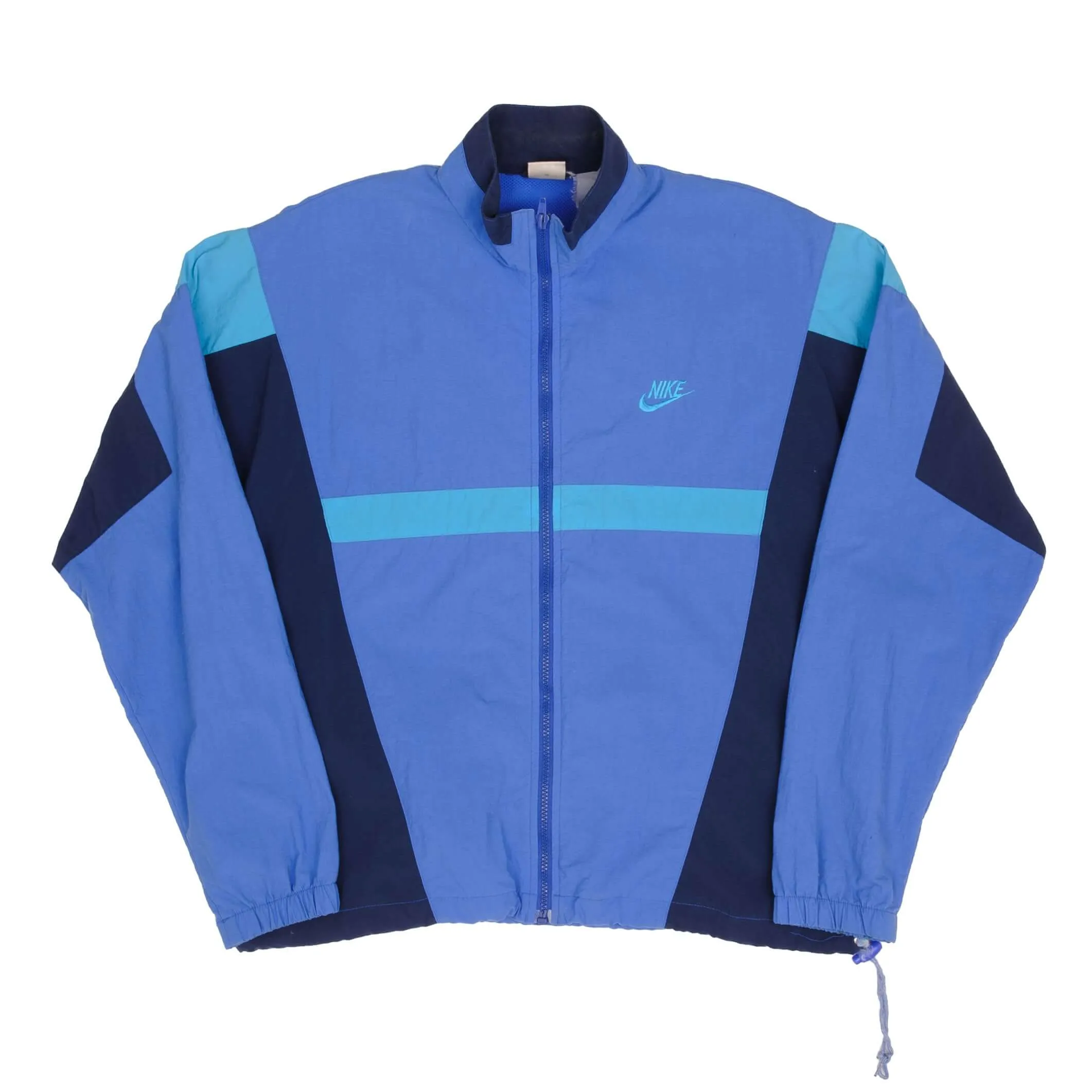 VINTAGE NIKE SWOOSH BLUE WINDBREAKER JACKET 1980S SIZE MEDIUM