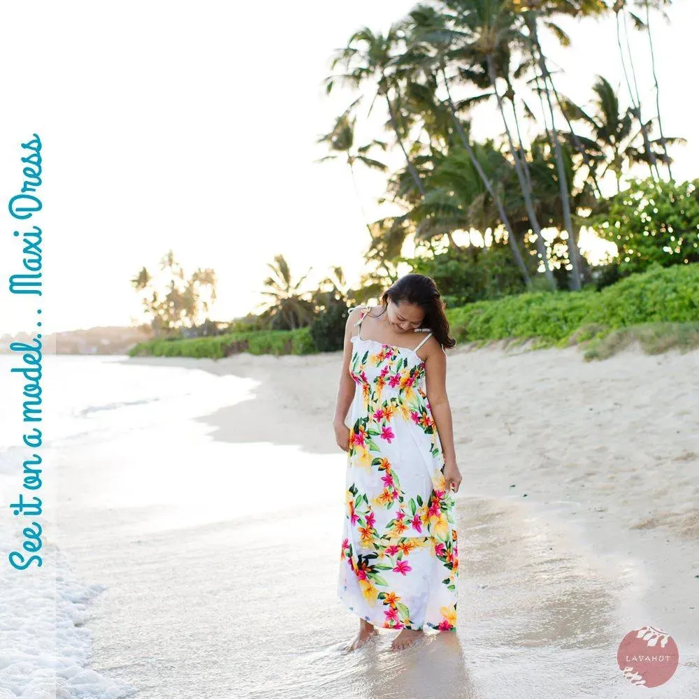 Volcanic Red Maxi Hawaiian Dress