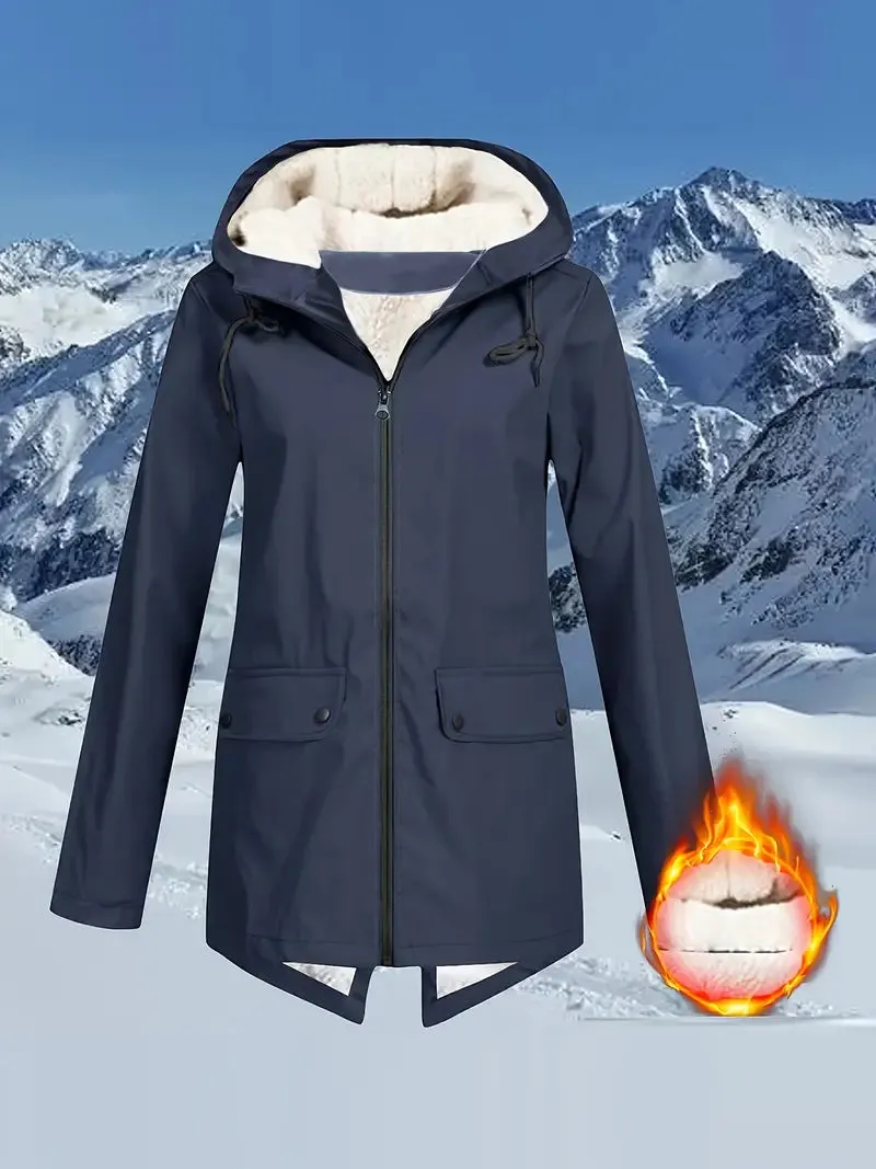 Women Outdoor Windbreaker Warm Jacket